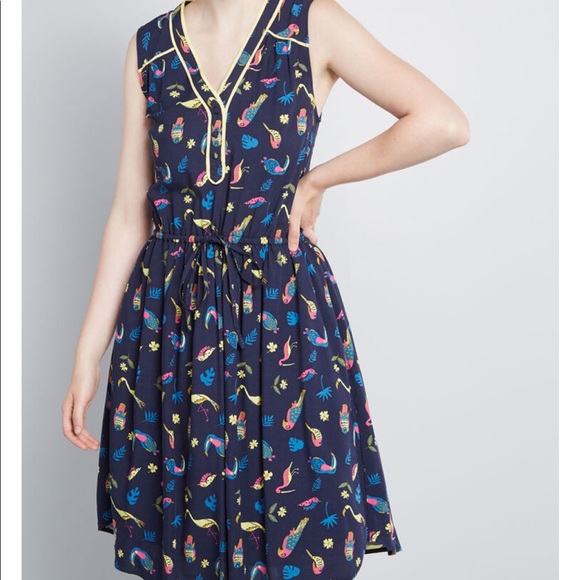 Modcloth | Dresses | Modcloth Sleeveless Bird Dress | Poshmark